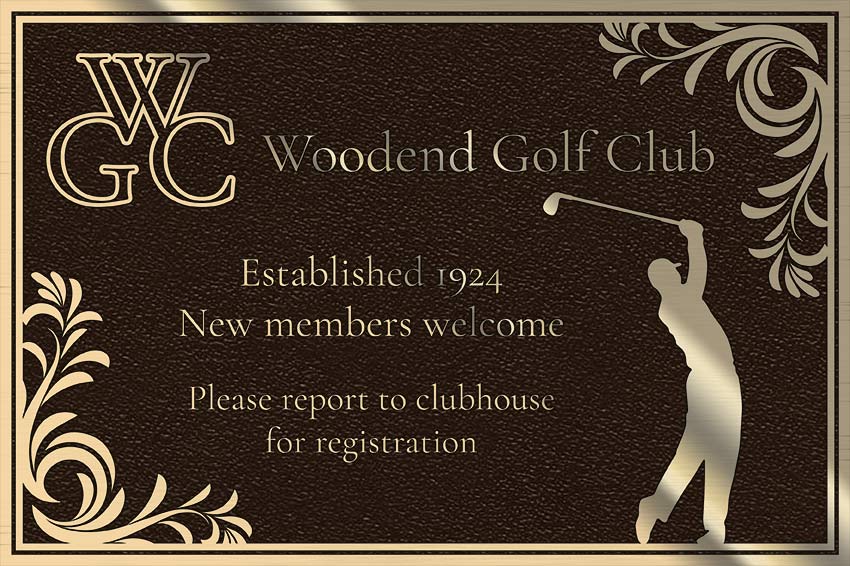 Golf Clubs Bronze Plaque