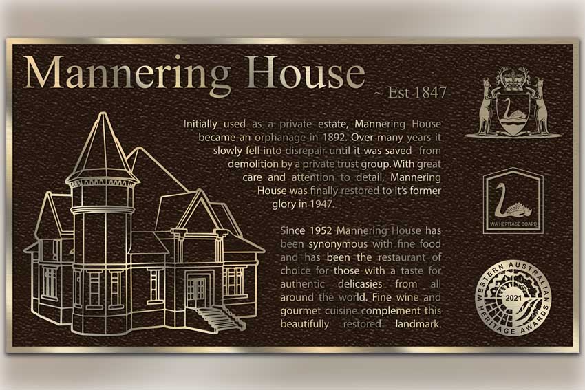 heritage house bronze plaque