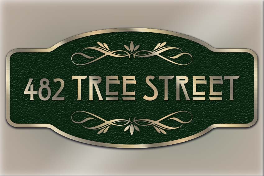 address plaque custom shape bronze plaque