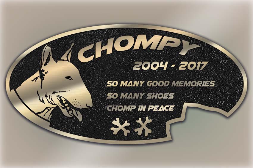 Bronze Pet plaque for dog custom shape